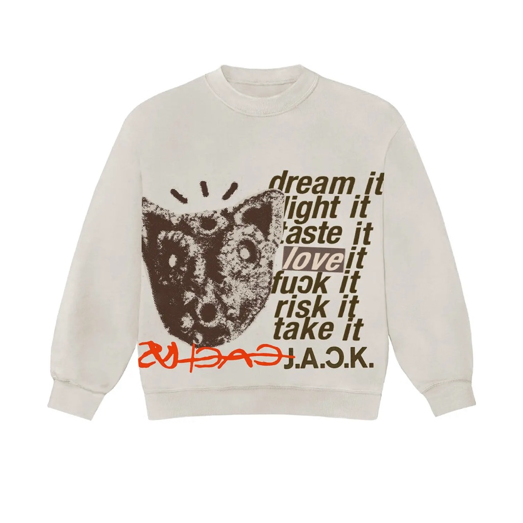 Cactus Jack By Travis Scott Cream Graphic Long Sleeve Tee